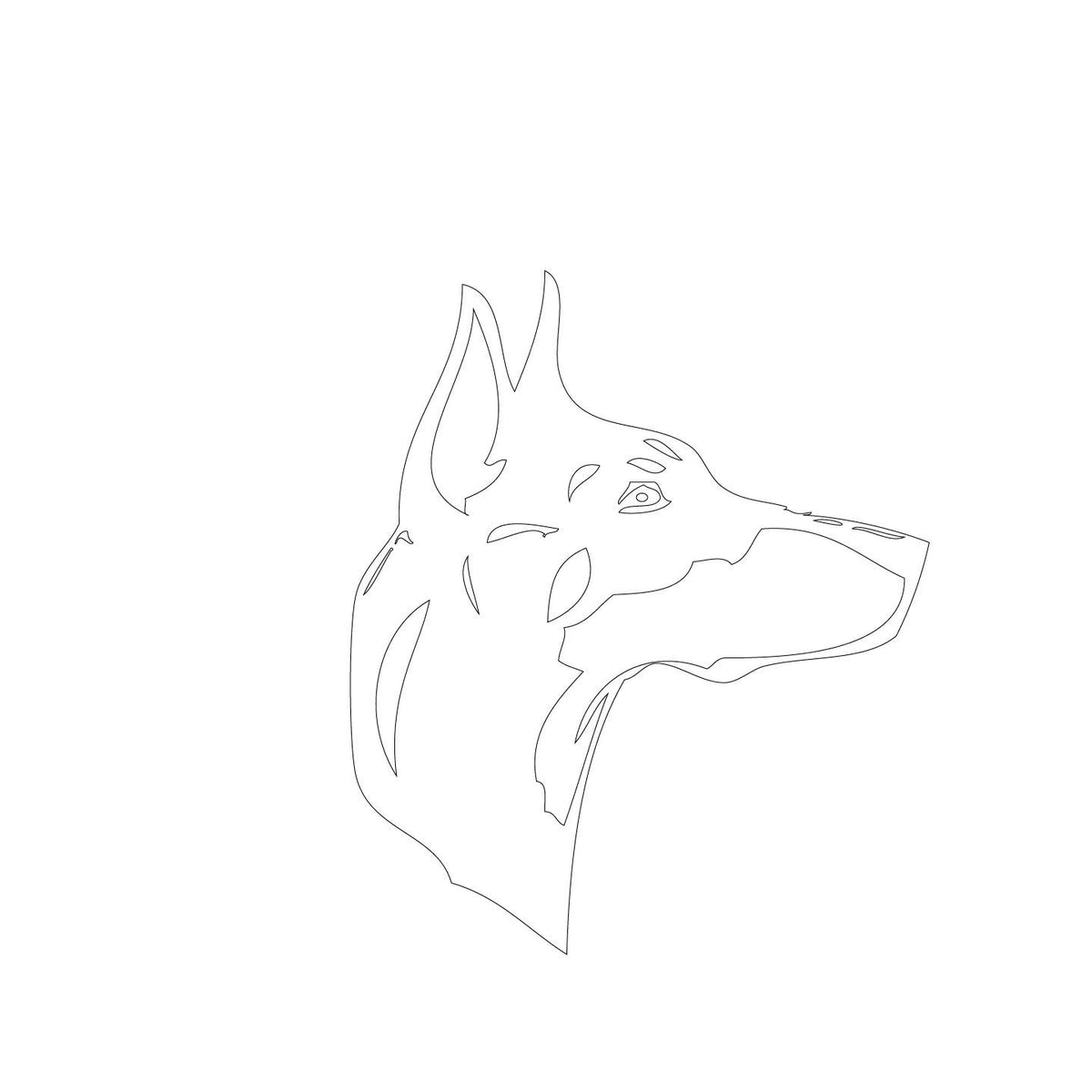Decaltor Doberman Head Dog Vinyl Decal, 5 in, Multiple Colors
