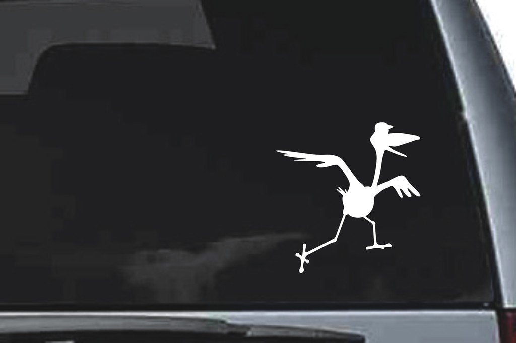 Picniva Stork Sty2 Vinyl Car Window Decal, Approx 5 in