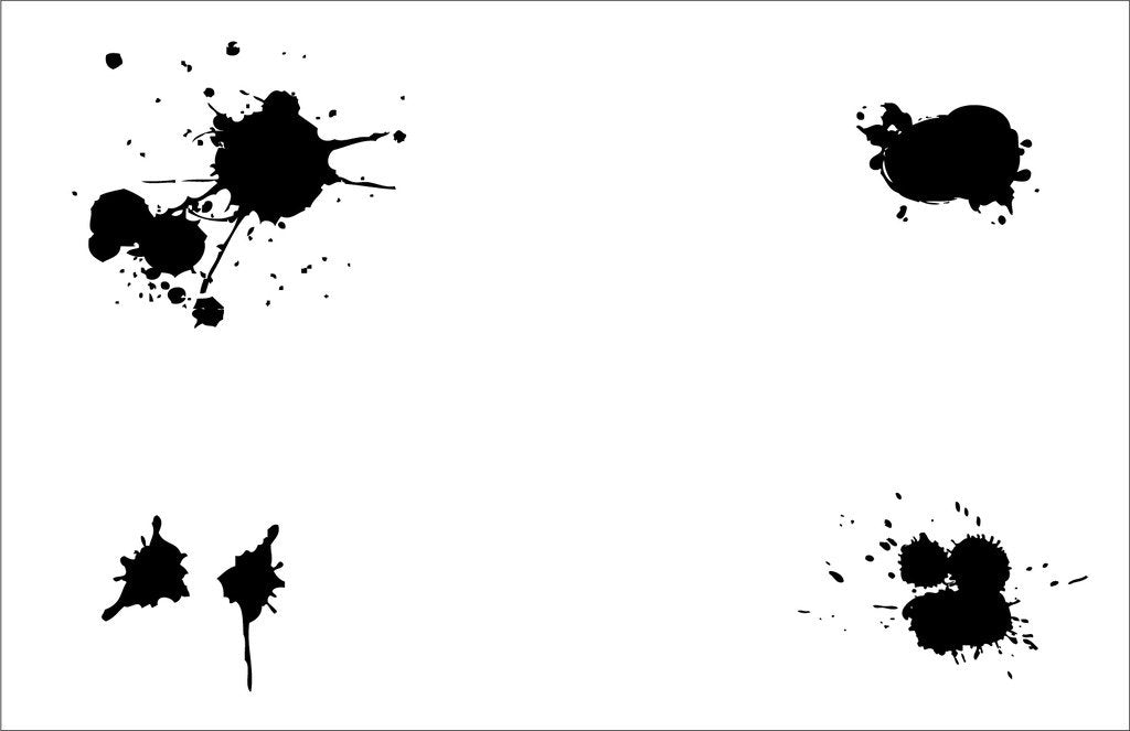 Picniva Blots Drips Wall Decals, Black, 10 in Height, DOTPR09A