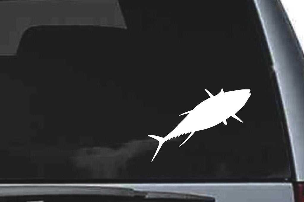 Picniva Tuna Fish Sty1 Vinyl Car Window Decal, Approx 5 in