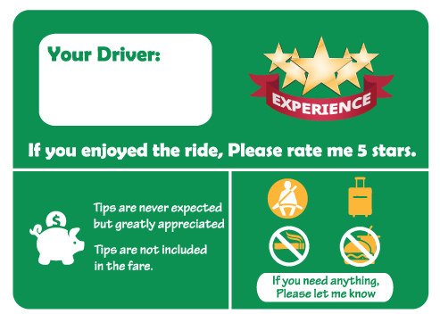Picniva Please Rate Me Taxi Stickers, 5 in, Two Pack