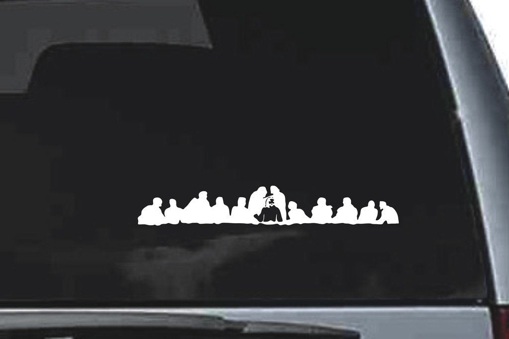 Picniva Last Supper Sty2 Vinyl Car Window Decal, Approx 5 in