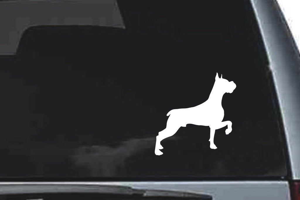 Picniva Boxer Dog Sty9 Vinyl Car Window Decal, Approx 5 in