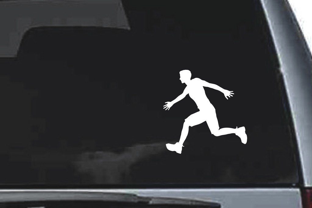 Picniva Running Sty8 Vinyl Car Window Decal, Approx 5 in