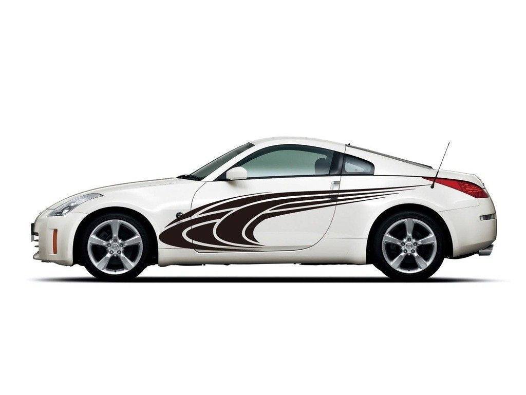 Picniva sty180 Racing Car Body Side Stripes Sticker Decal 2 Pcs