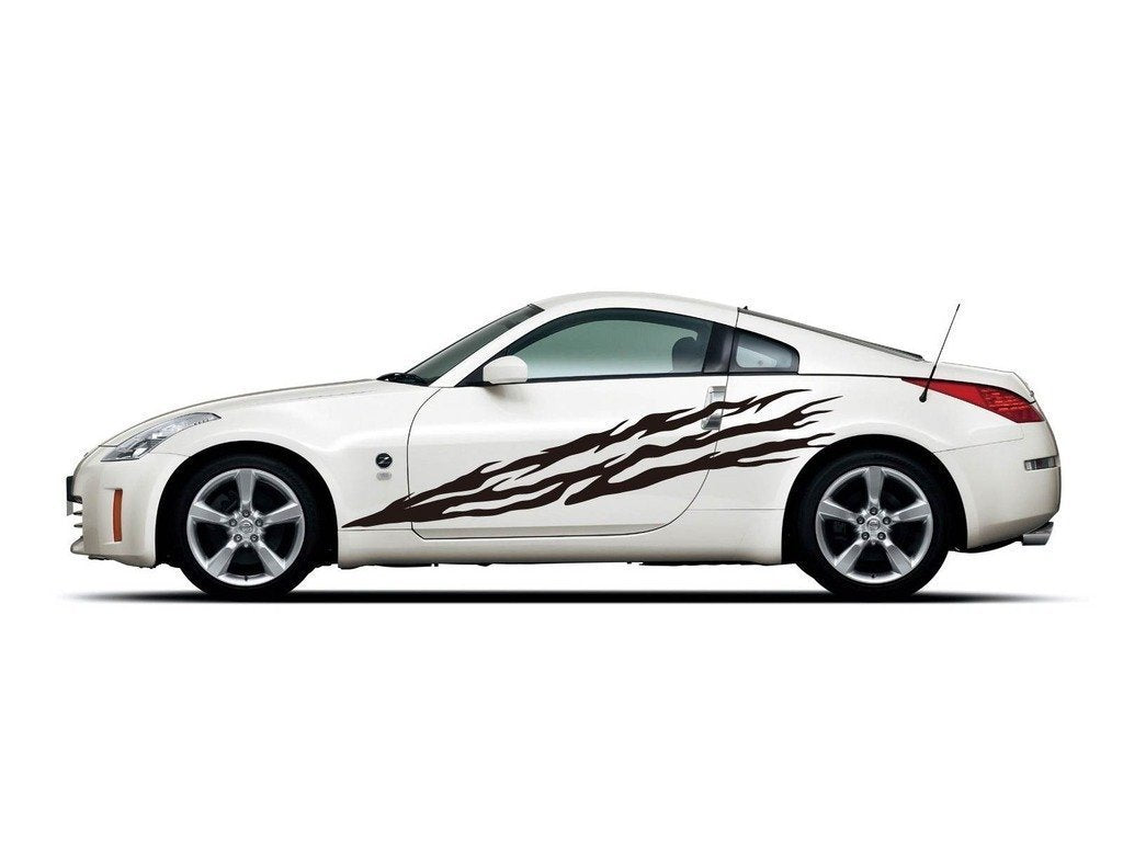 Picniva sty206 Racing Car Body Side Stripes Sticker Decal 2 Pcs