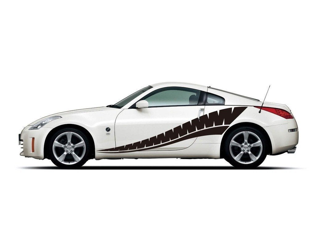 Picniva sty153 Racing Car Body Side Stripes Sticker Decal 2 Pcs