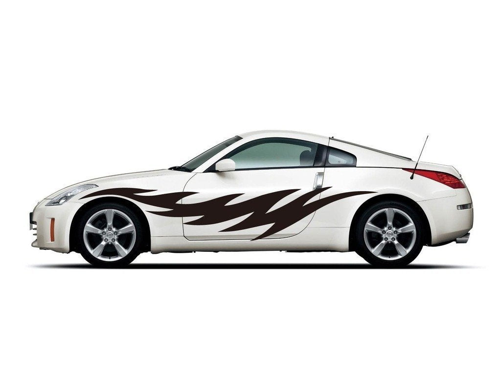 Picniva sty260 Racing Car Body Side Stripes Sticker Decal 2 Pcs