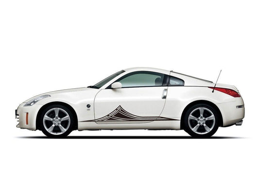 Picniva sty386 Racing Car Body Side Stripes Sticker Decal 2 Pcs