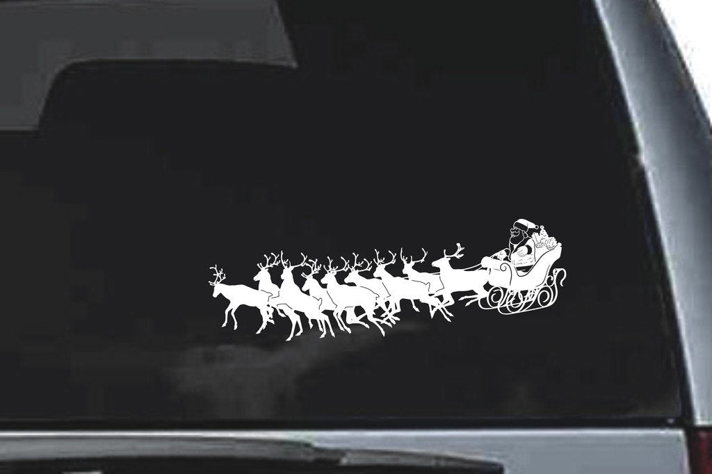 Picniva Reindeer Team Sty1 Vinyl Car Window Decal, Approx 5 in