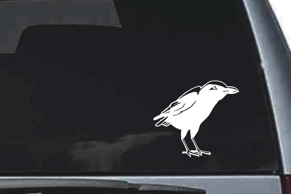Picniva Raven Sty1 Vinyl Car Window Decal, Approx 5 in