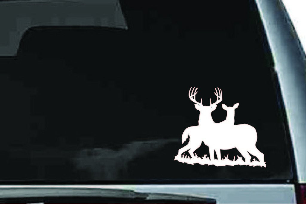 Picniva Deer Family Sty1 Vinyl Car Window Decal, Approx 5 in