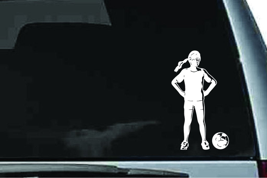 Picniva Soccer Girl Sty50 Vinyl Car Window Decal, Approx 5 in