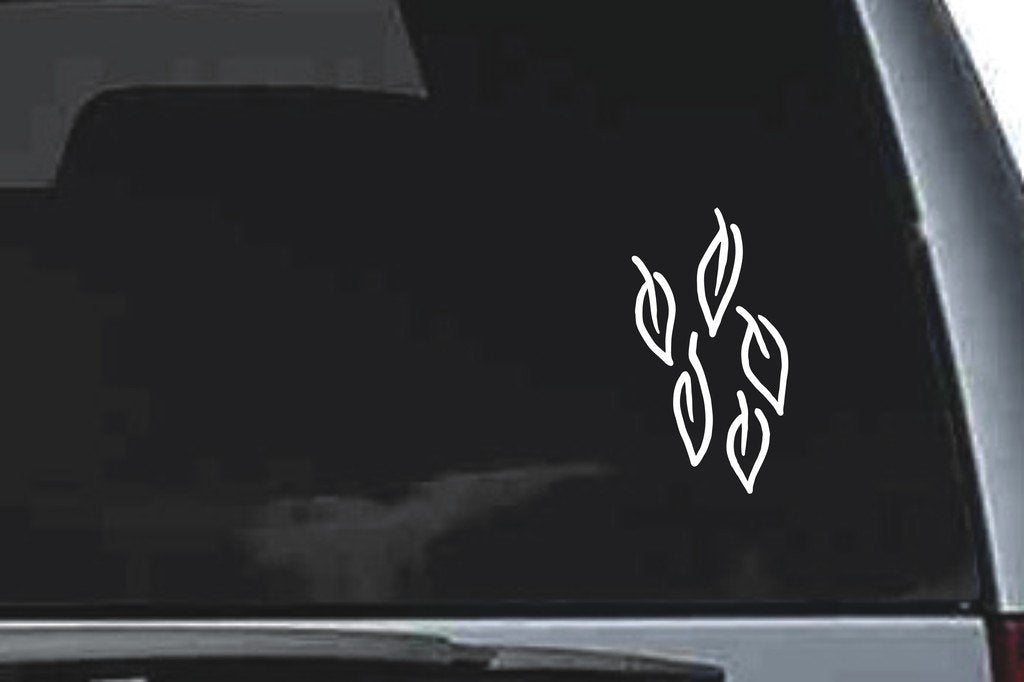 Picniva Outline Leaf Sprig Design12 Vinyl Car Window Decal, Approx 5 in