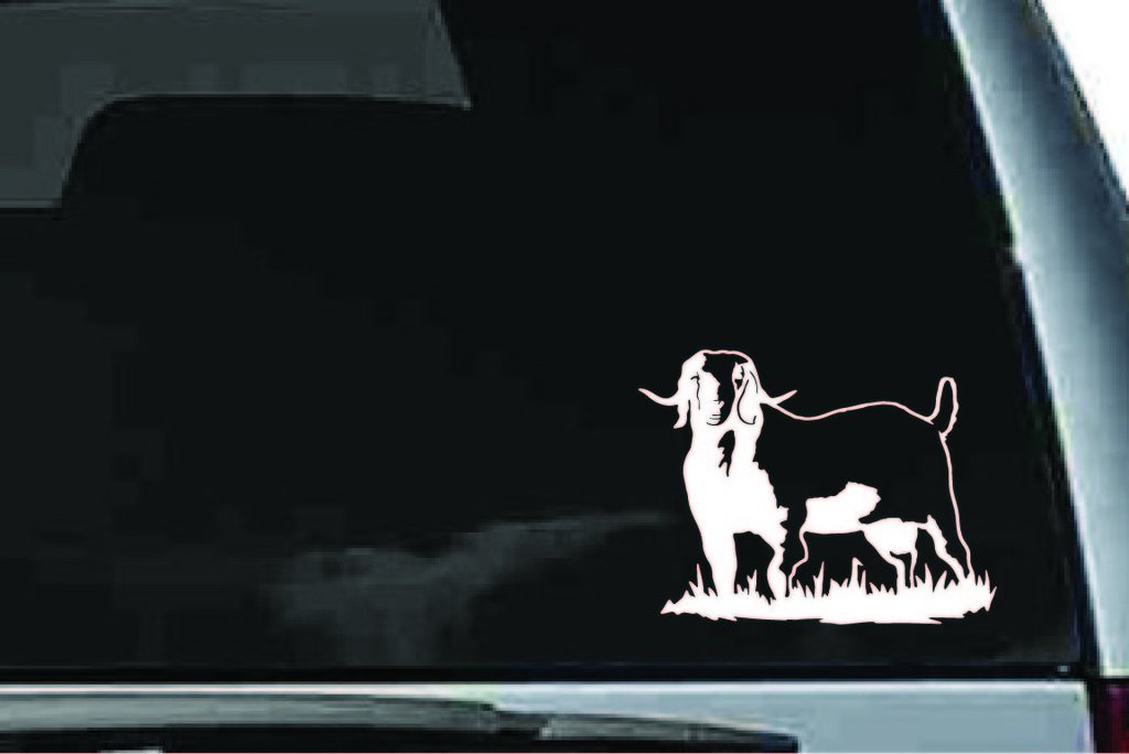 Picniva Boer Goat Sty3 Vinyl Car Window Decal, Approx 5 in