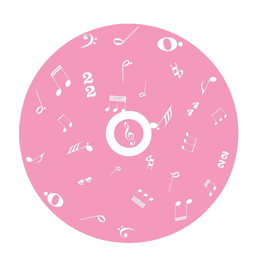 Picniva Filled CD Music Symbols Wall Decal for Musicians