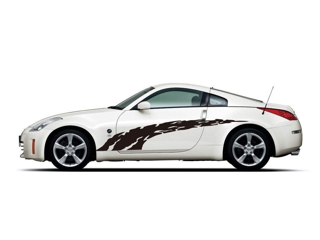 Picniva sty147 Racing Car Body Side Stripes Sticker Decal 2 Pcs