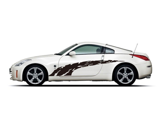 Picniva sty147 Racing Car Body Side Stripes Sticker Decal 2 Pcs