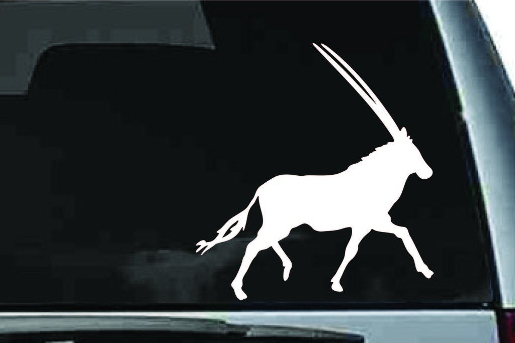 Picniva Running Horned Antelope Sty9 Vinyl Car Window Decal, Approx 5 in