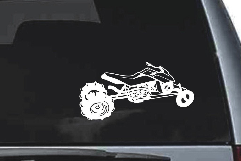 Picniva Drag Racing ATV Sty2 Vinyl Car Window Decal, Approx 5 in