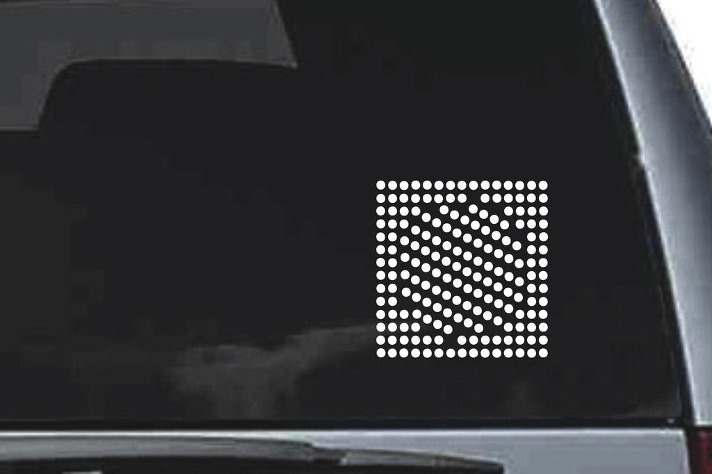 Picniva Curving Dot Matrix Sty38 Vinyl Car Window Decal, Approx 5 in