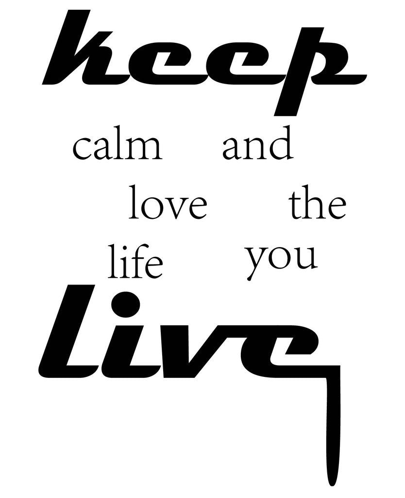 Picniva Keep Calm And Love The Life You Live Quote Vinyl Wall Decal - Color: keep calm and love the life you live