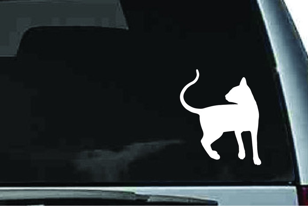 Picniva Oriental Cat Sty1 Vinyl Car Window Decal, Approx 5 in