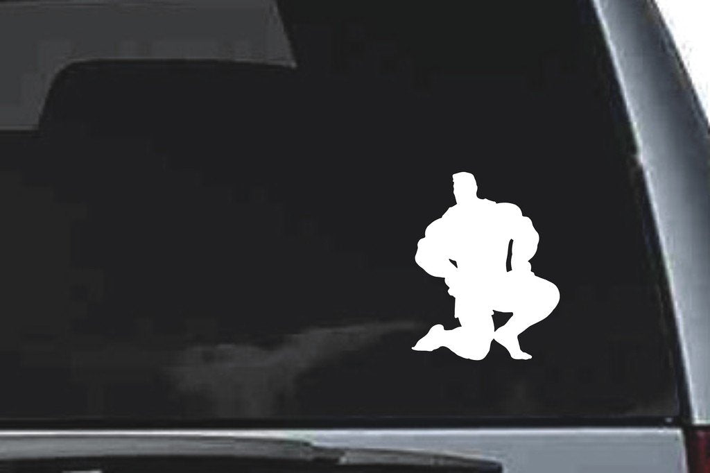 Picniva Muscle Man Sty23 Vinyl Car Window Decal, Approx 5 in
