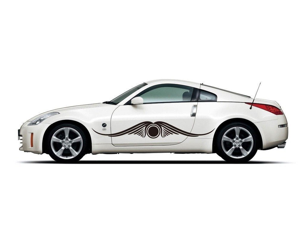 Picniva sty164 Racing Car Body Side Stripes Sticker Decal 2 Pcs