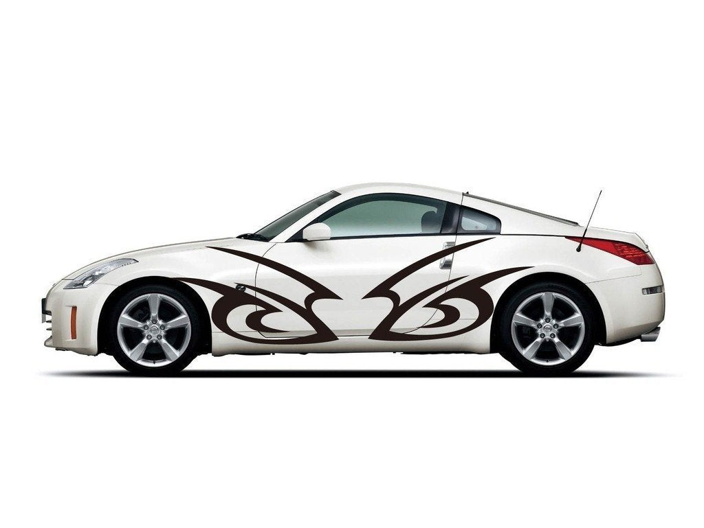 Picniva sty383 Racing Car Body Side Stripes Sticker Decal 2 Pcs