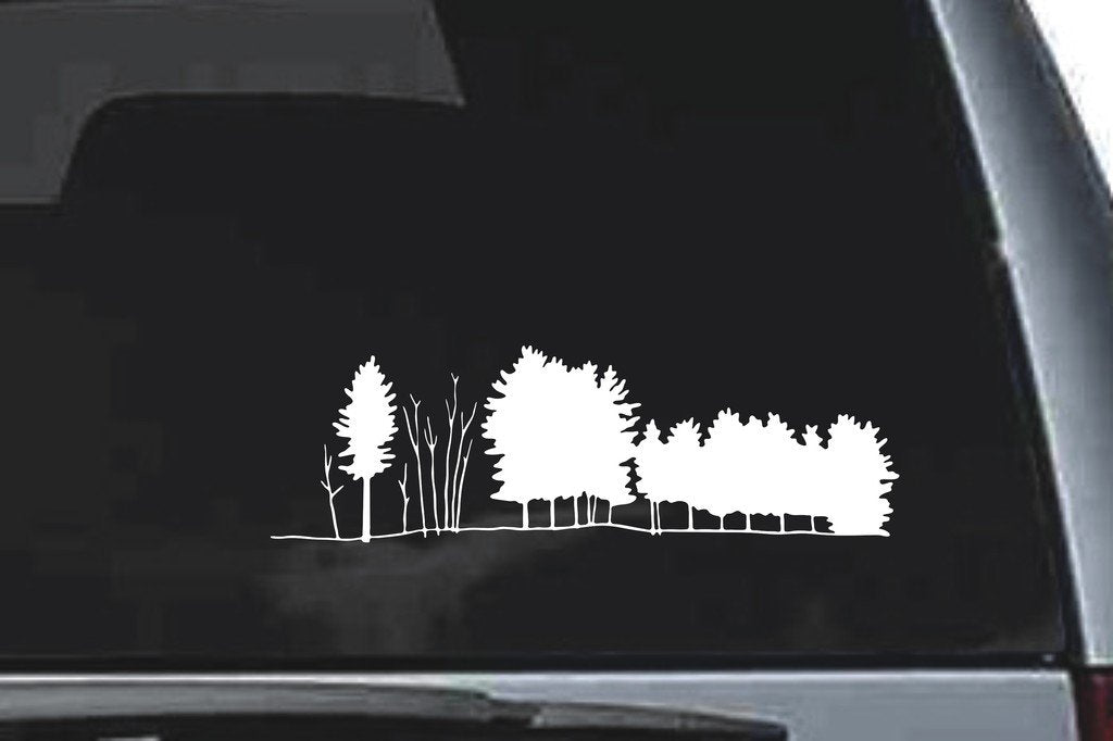 Picniva Treeline Sty3 Vinyl Car Window Decal, Approx 5 in
