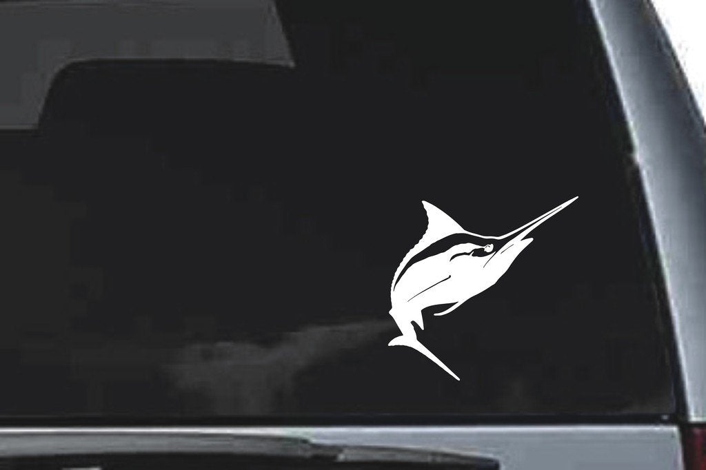 Picniva Marlin Sty4 Vinyl Car Window Decal, Approx 5 in
