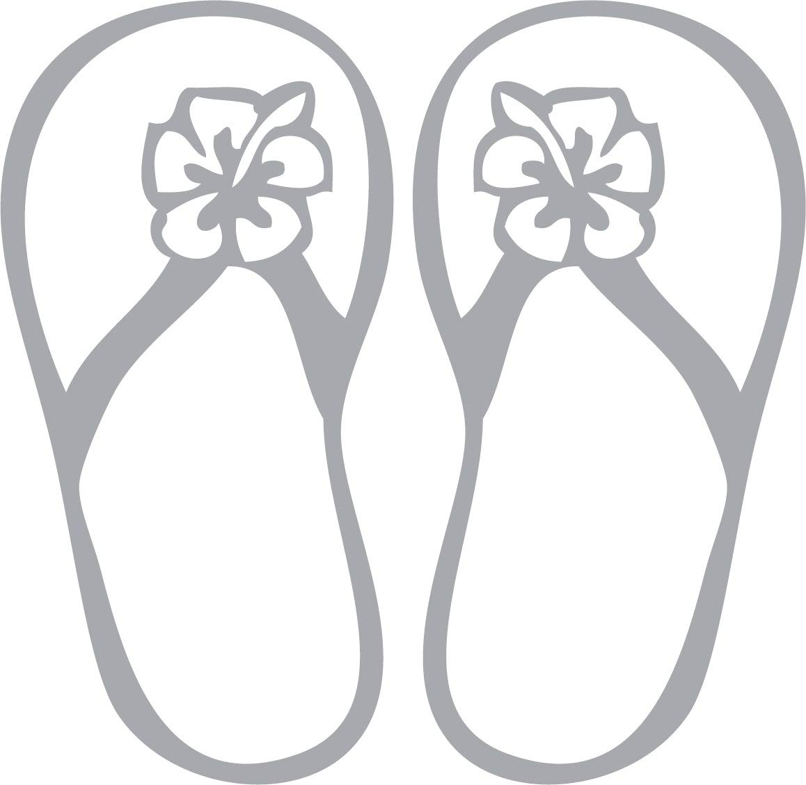 Decaltor Hibiscus Flip Flop Vinyl Decal for Car Window Laptop, 5 in