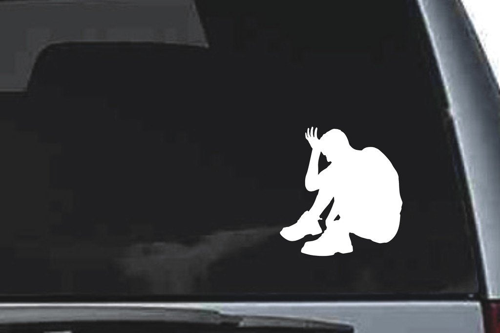 Picniva Sitting Sty12 Vinyl Car Window Decal, Approx 5 in