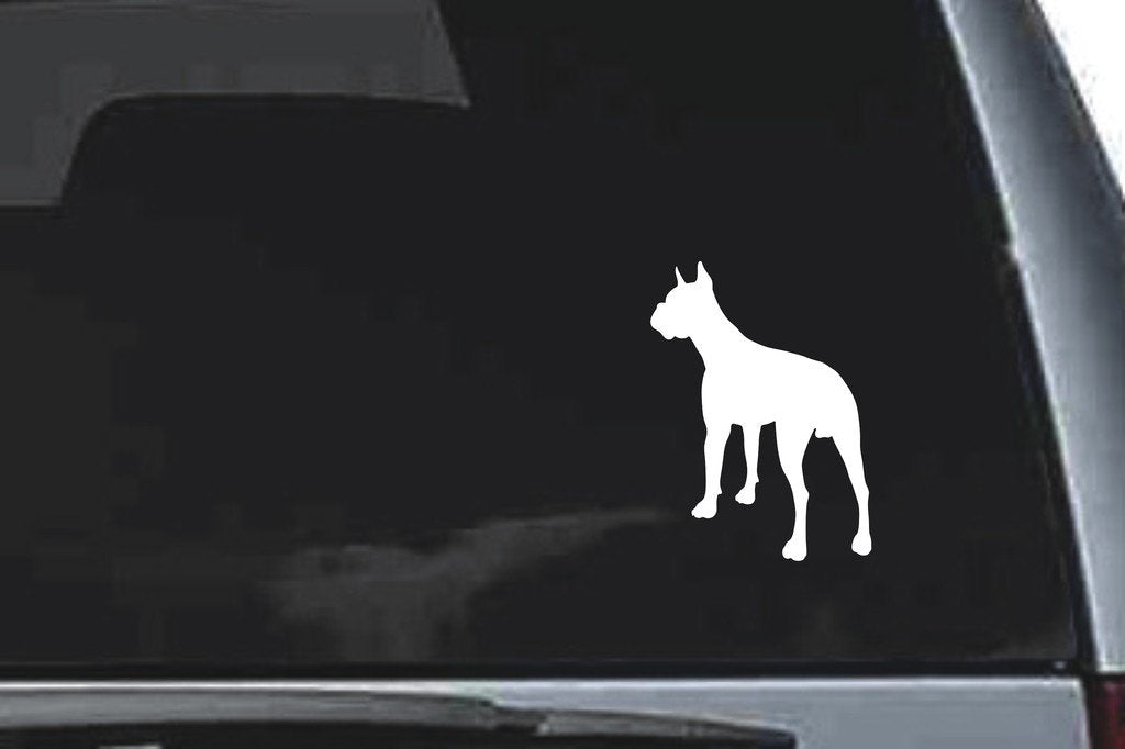 Picniva Boxer Dog Sty8 Vinyl Car Window Decal, Approx 5 in