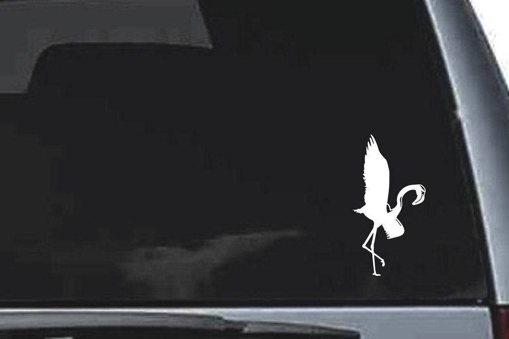 Picniva Flamingo Sty5 Vinyl Car Window Decal, Approx 5 in