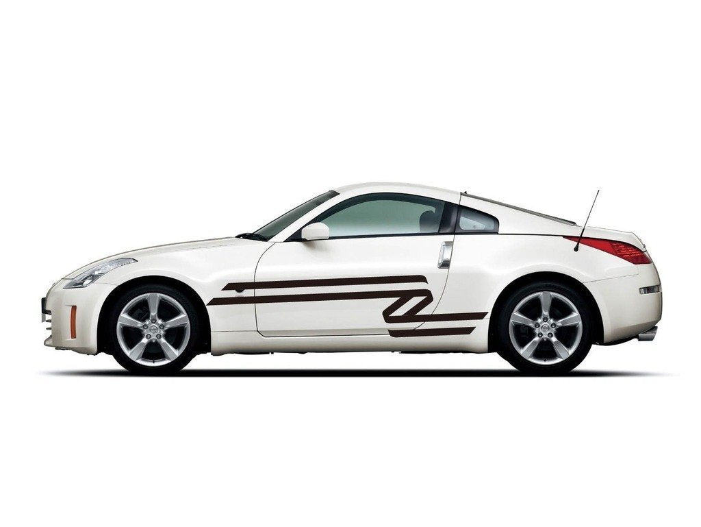 Picniva sty414 Racing Car Body Side Stripes Sticker Decal 2 Pcs