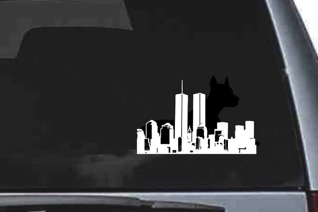 Picniva New York City Skyline Sty1 Vinyl Car Window Decal, Approx 5 in