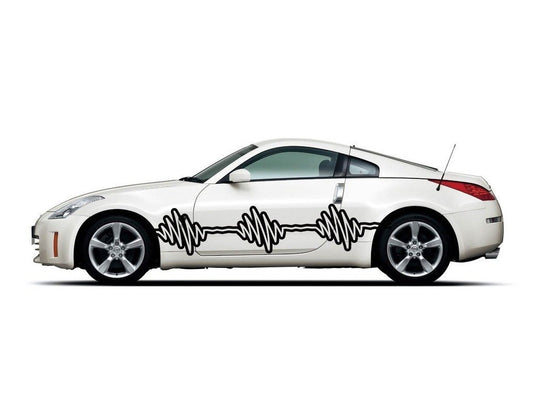 Picniva sty43 Racing Car Body Side Stripes Sticker Decal 2 Pcs