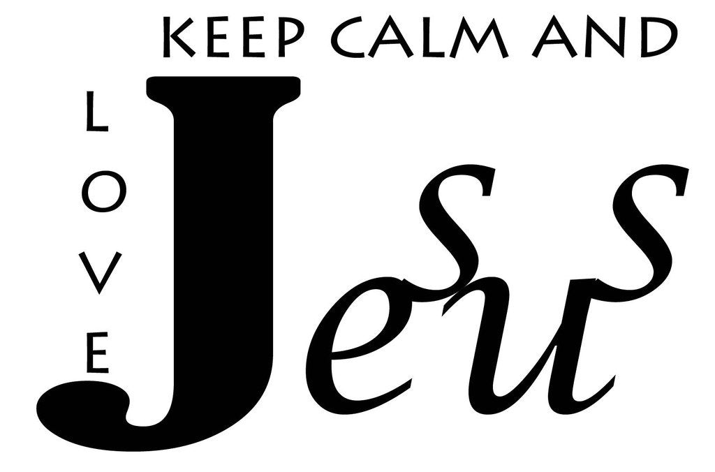Picniva Keep Calm and Love Jesus Quote Removable Vinyl Wall Decal
