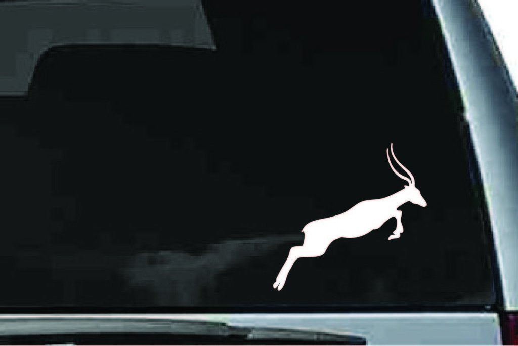 Picniva Leaping Antelope Sty10 Vinyl Car Window Decal, Approx 5 in