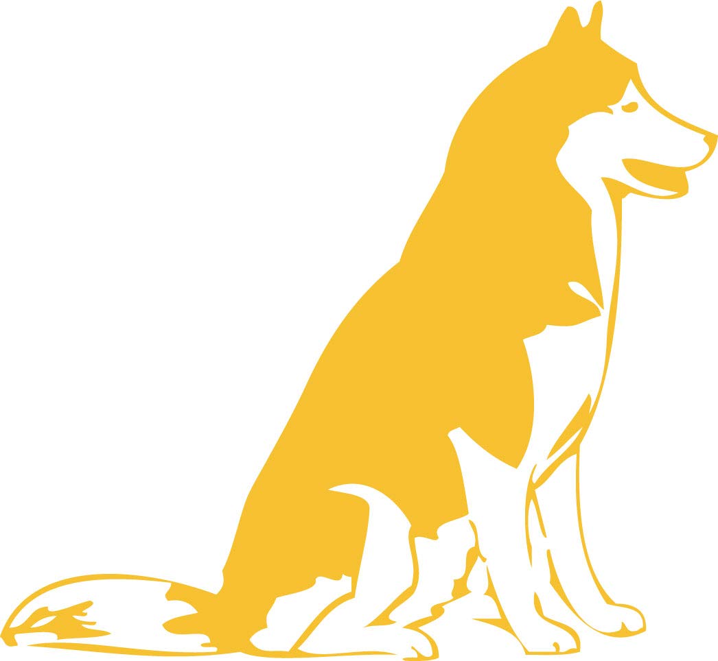 Decaltor Siberian Husky 5 in Vinyl Decal for Laptop Bumper Wall