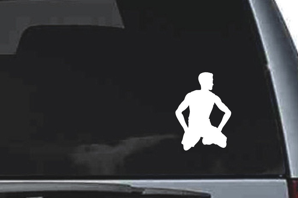 Picniva Kneeling Sty4 Vinyl Car Window Decal, Approx 5 in