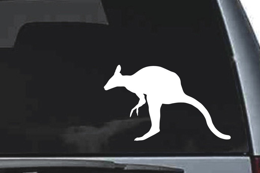 Picniva Kangaroo Sty9 Vinyl Car Window Decal, Approx 5 in