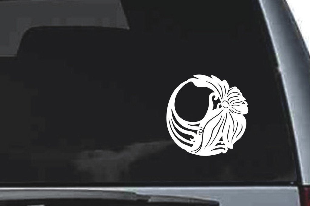 Picniva Flower Sty25 Vinyl Car Window Decal, Approx 5 in