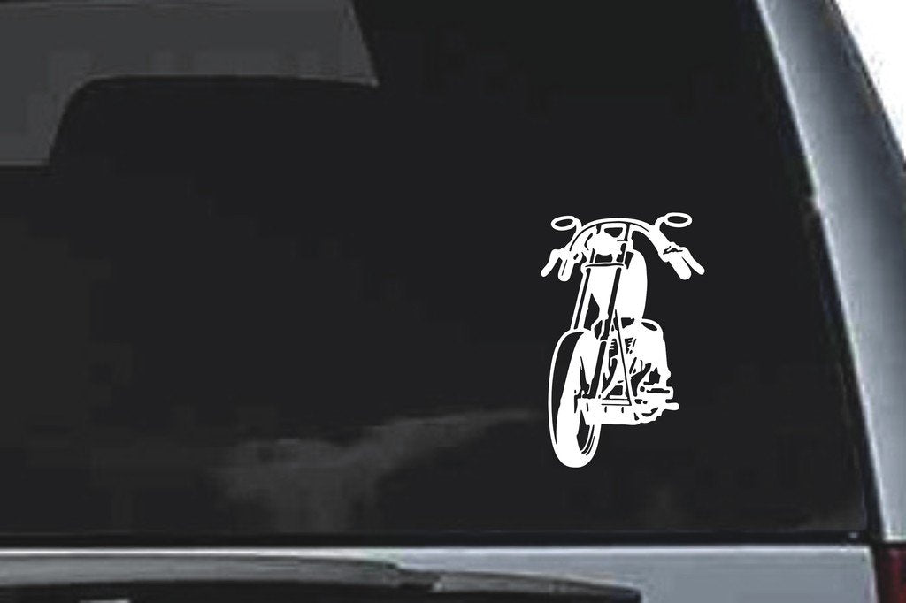 Picniva Chopper Motorcycle Sty3 Vinyl Car Window Decal, Approx 5 in
