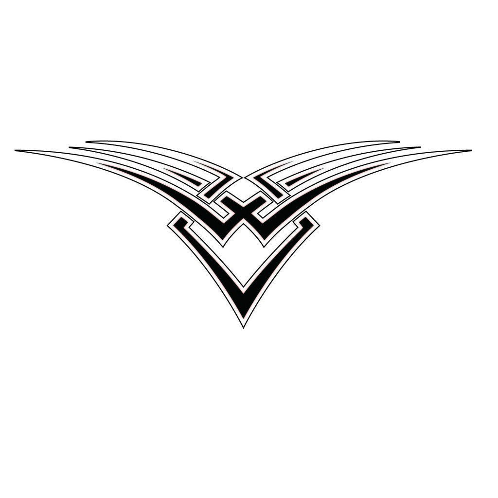 Picniva Symmetrical Wing Lines Vinyl Car Body Side Decals, Two Pack