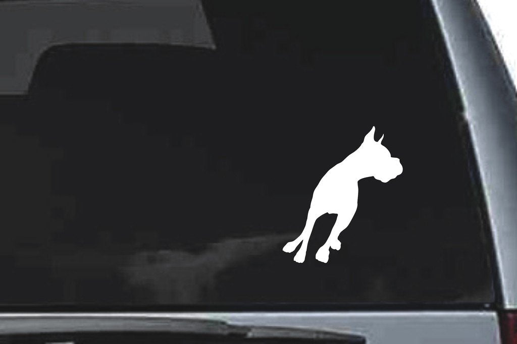 Picniva Boxer Dog Sty41 Vinyl Car Window Decal, Approx 5 in