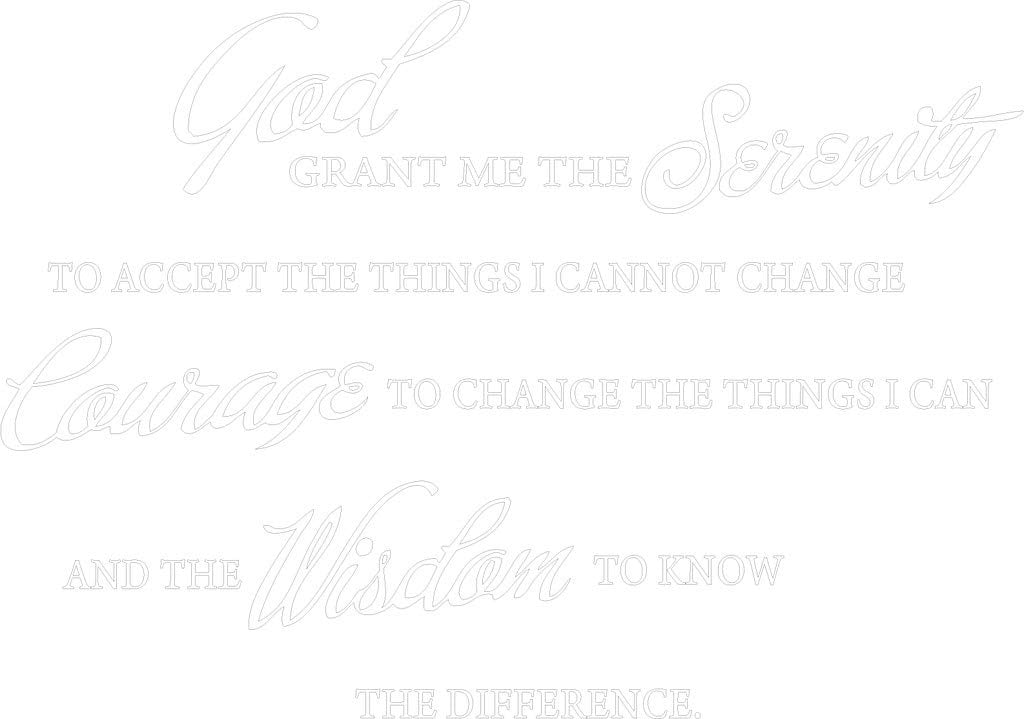 Picniva Serenity Prayer Vinyl Lettering Wall Decal, White, 15 x 22 inches