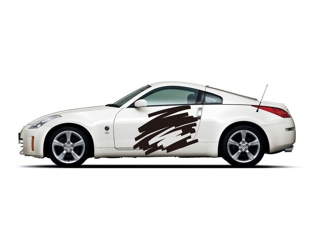 Picniva sty416 Racing Car Body Side Stripes Sticker Decal 2 Pcs